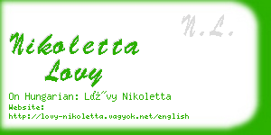 nikoletta lovy business card